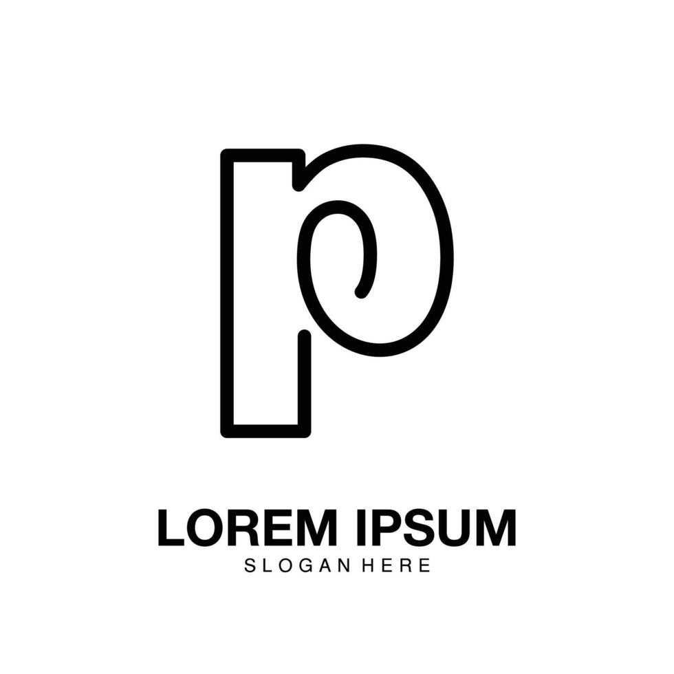 logotyp p disposition minimalistisk ikon vektor symbol platt design