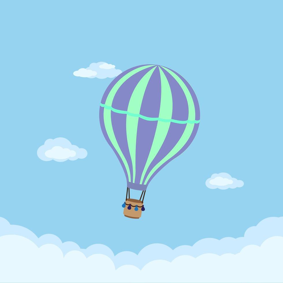 Heißluftballon lokalisiert auf weißem Hintergrund vektor