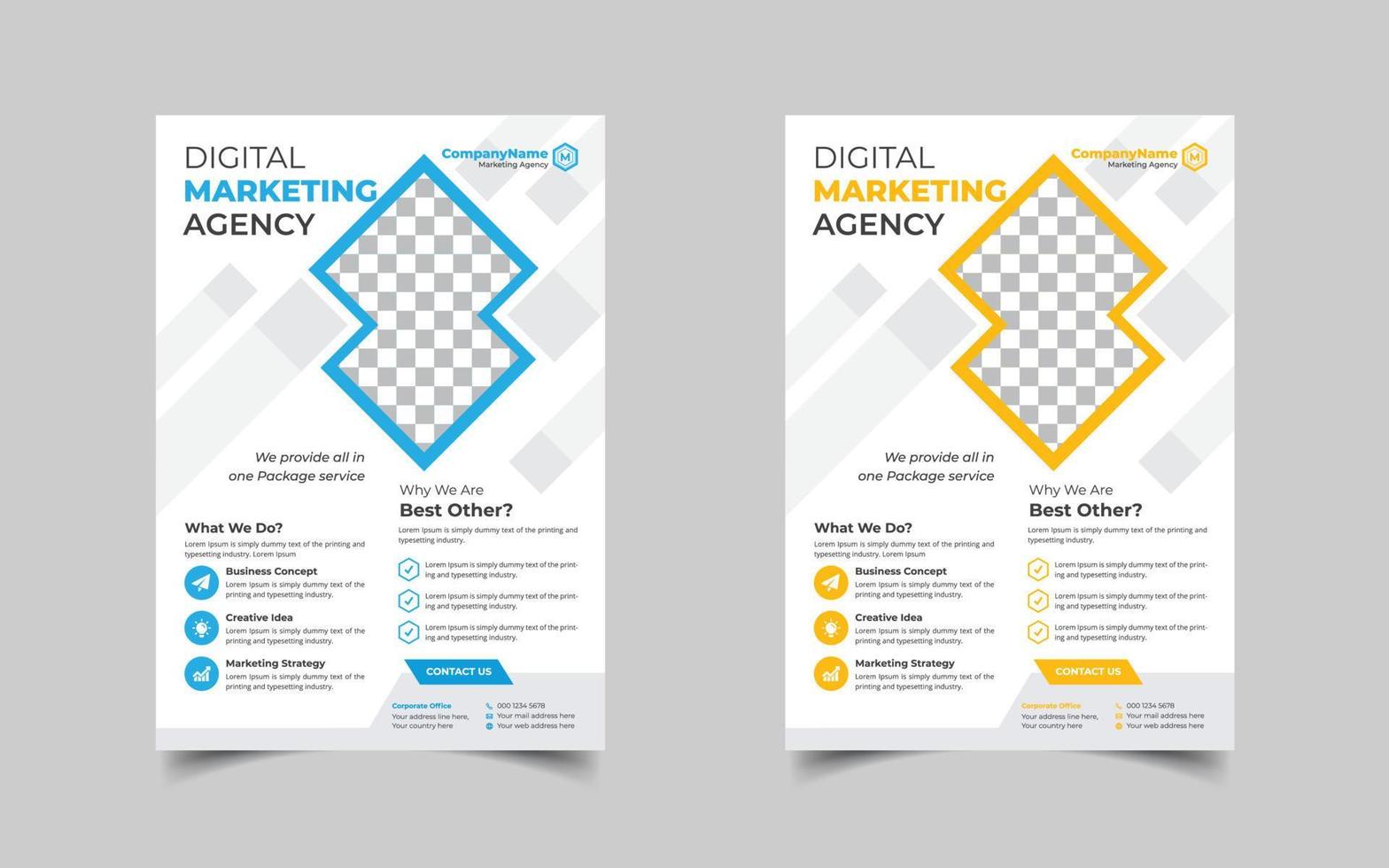 digitales Marketing und Corporate Business Flyer Design Template Design, Konferenz- oder Veranstaltungsflyer vektor