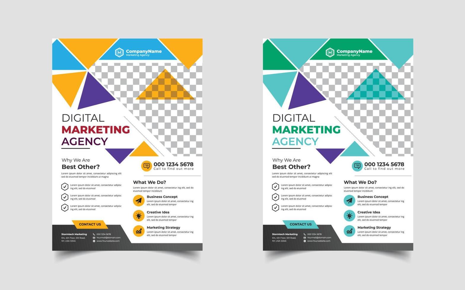 digitales Marketing und Corporate Business Flyer Design Template Design, Konferenz- oder Veranstaltungsflyer vektor