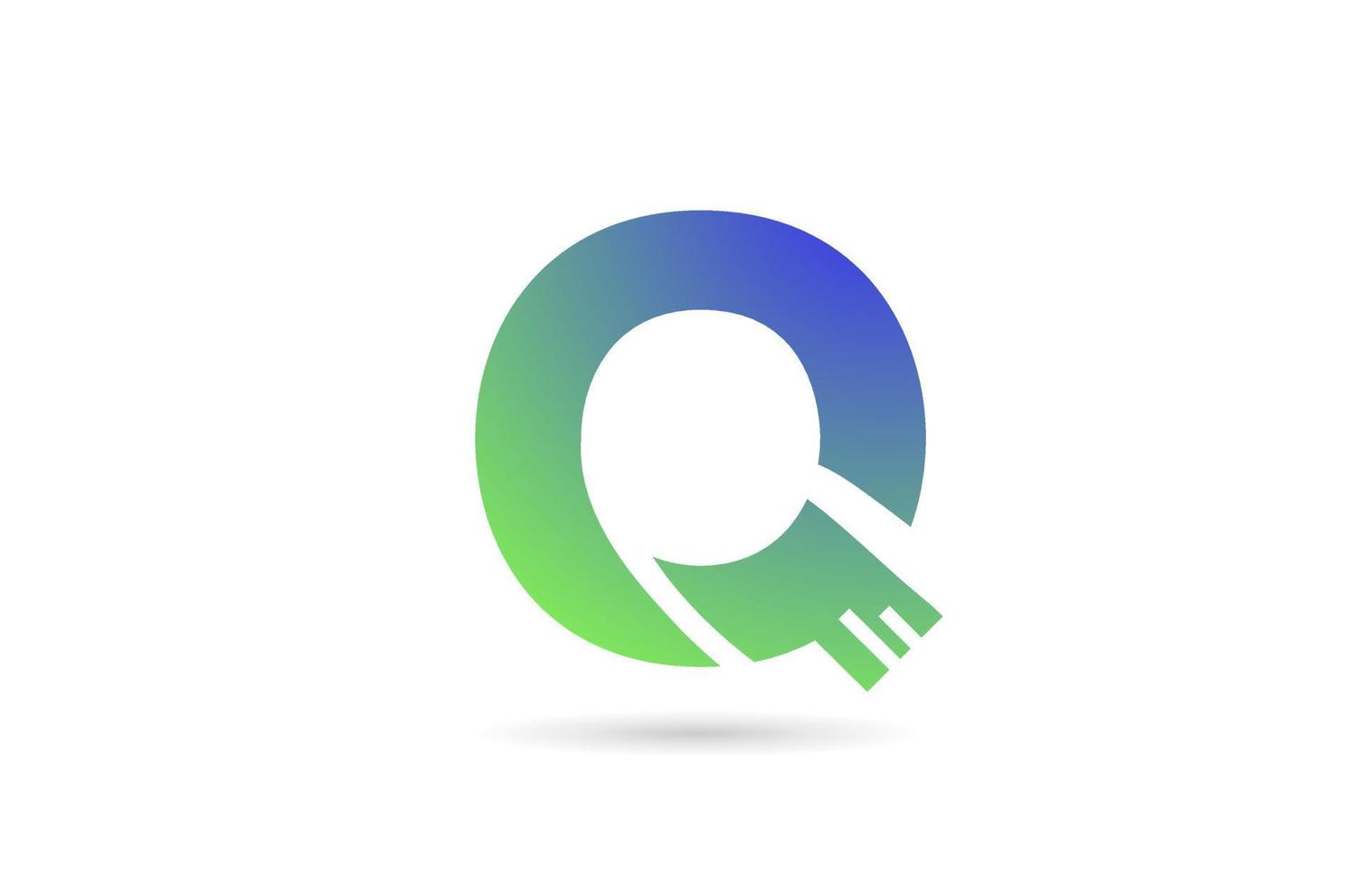 q gröna alfabetet bokstav ikon logotyp. kreativ design för företag eller företag vektor