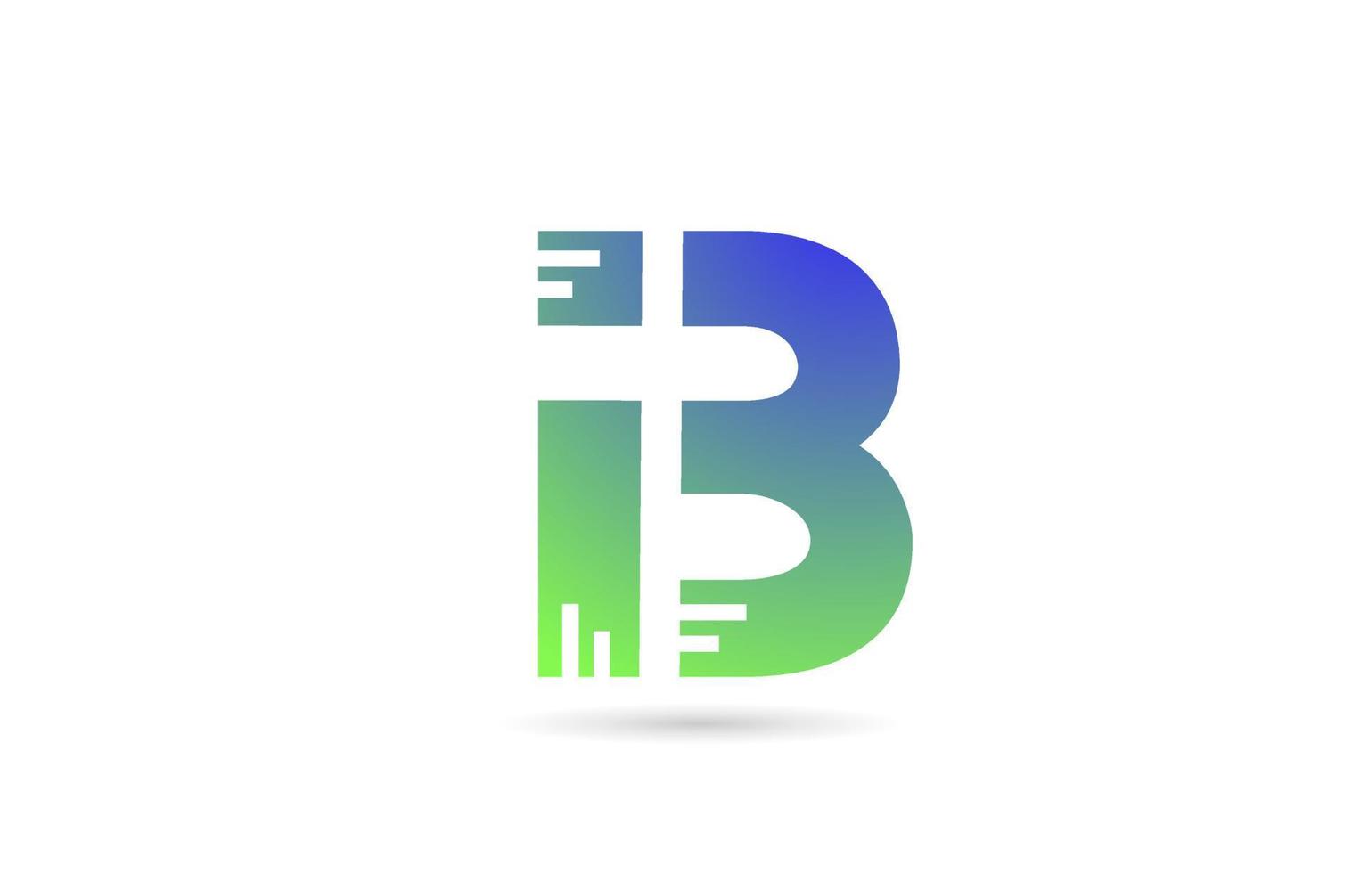 b gröna alfabetet bokstav ikon logotyp. kreativ design för företag eller företag vektor