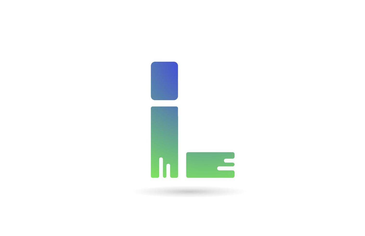 l gröna alfabetet bokstavsikon logotyp. kreativ design för företag eller företag vektor
