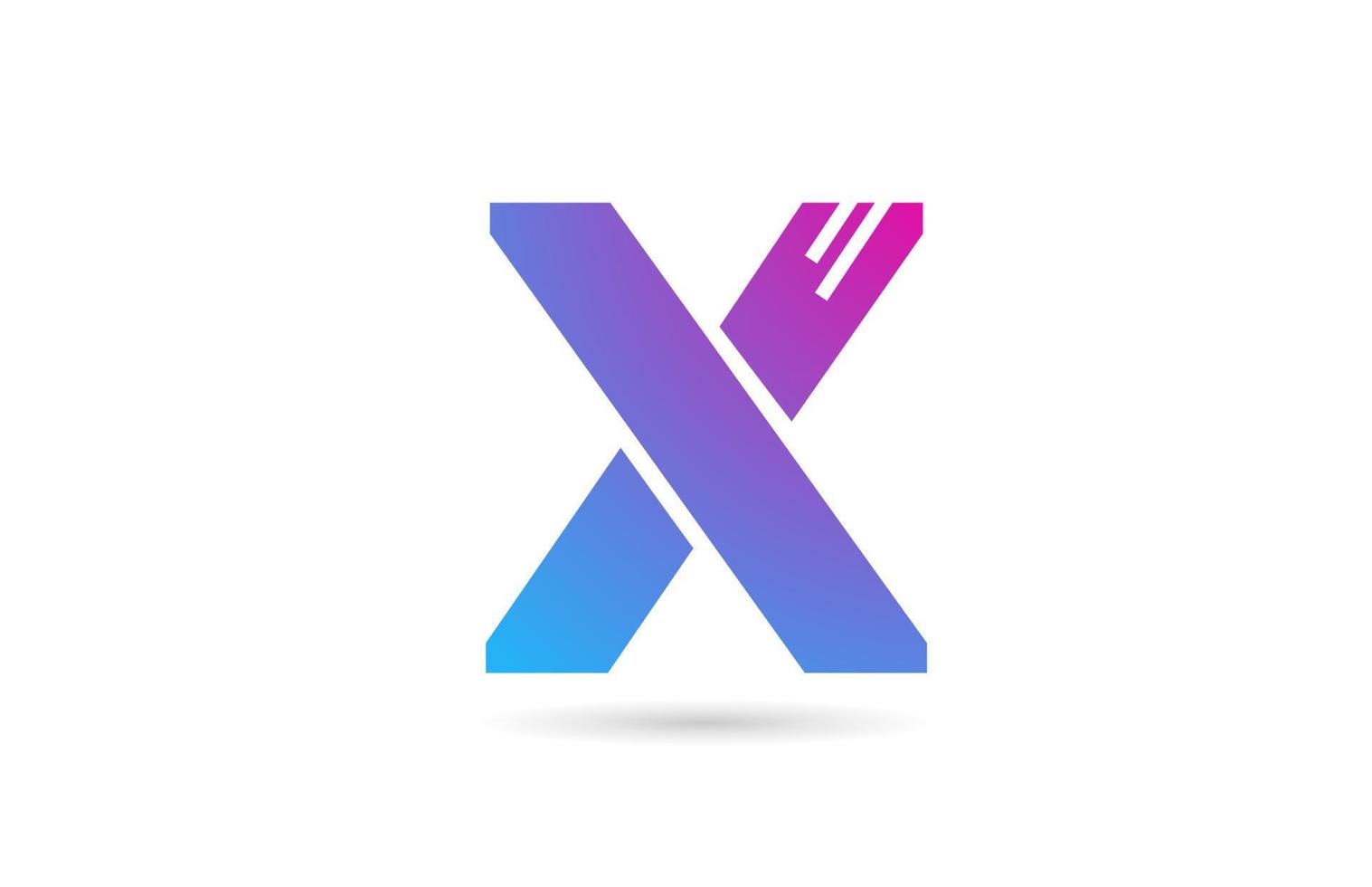 x-Alphabet-Buchstaben-Logo für Unternehmen und Unternehmen. blau-rosa Farbvorlage für Icon-Design vektor