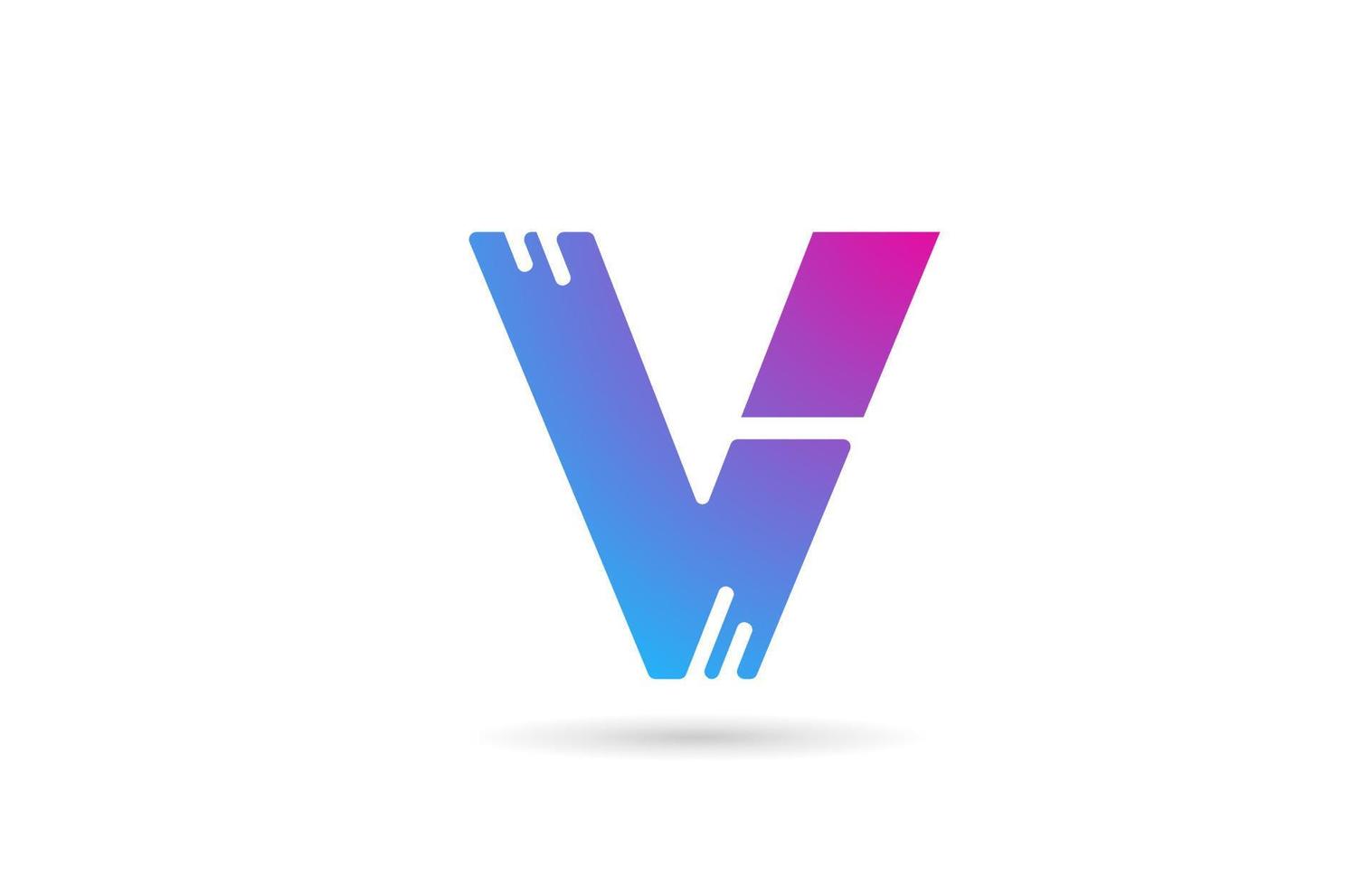 v Alphabet-Buchstaben-Logo für Unternehmen und Unternehmen. blau-rosa Farbvorlage für Icon-Design vektor