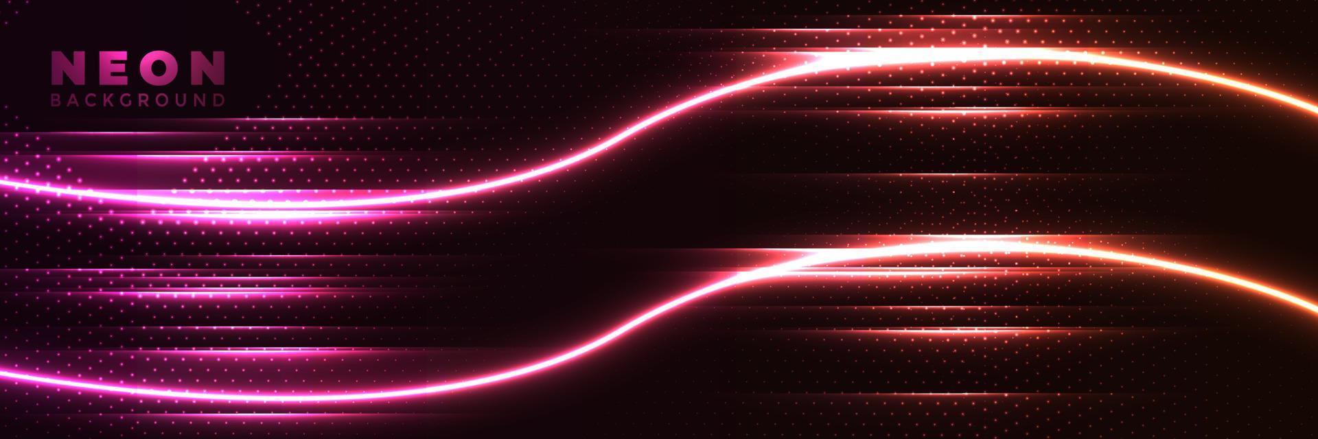 Neonhintergrund abstraktes leuchtendes Banner mit blauvioletten Neonpfeilen. hallo-tech-futuristischer vektorhintergrund vektor