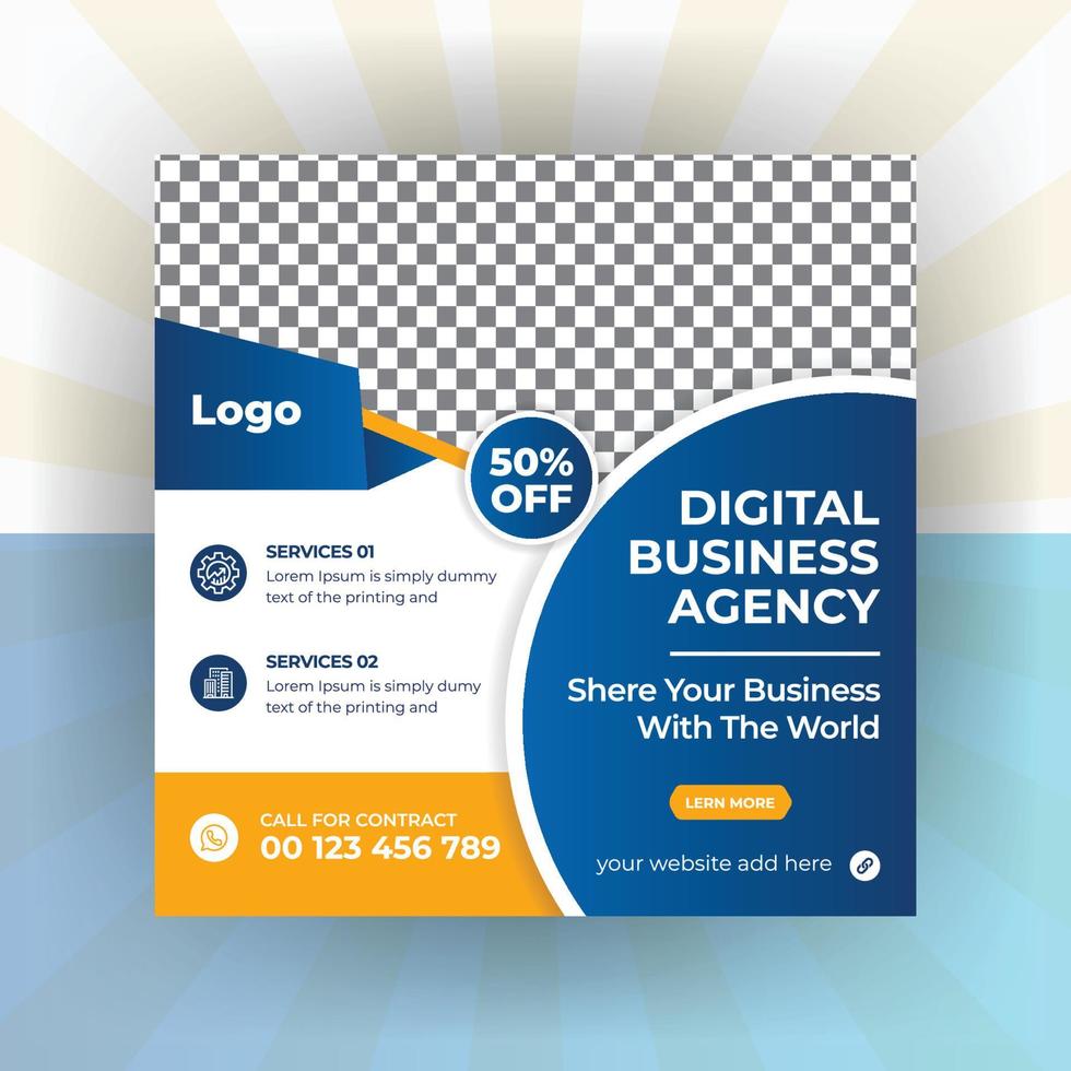 kreativt företag marknadsföring marknadsföring sociala medier post, digital webb banner design gratis vektor