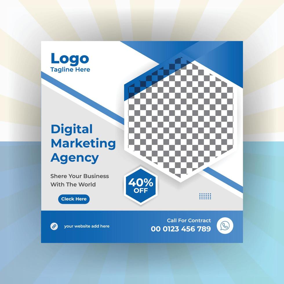 kreative Geschäftsmarketing-Förderung Social-Media-Beitrag, digitaler Web-Banner-Design-freier Vektor