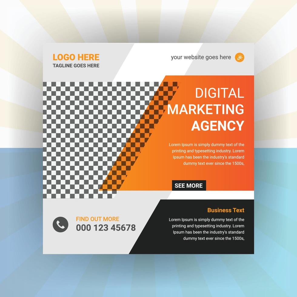 kreativt företag marknadsföring marknadsföring sociala medier post, digital webb banner design gratis vektor