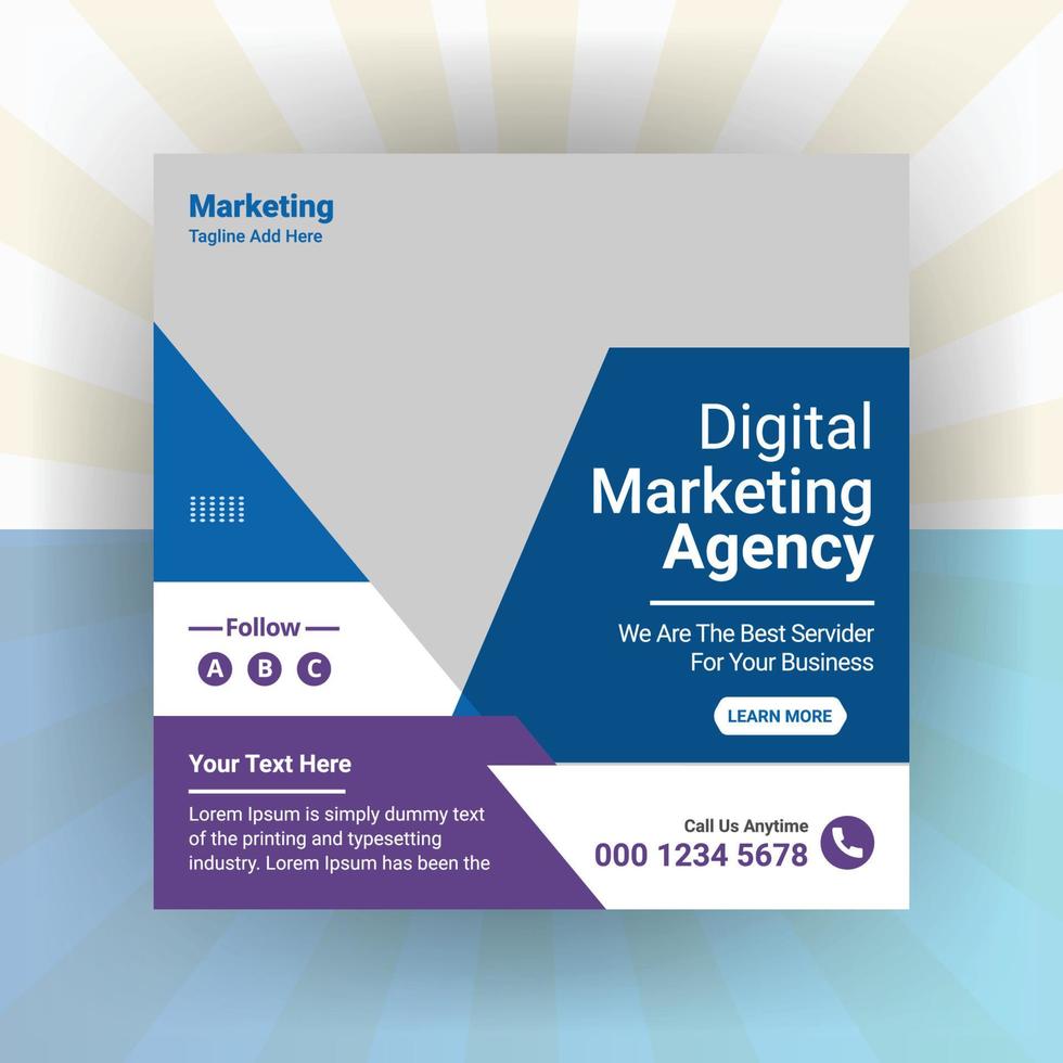 kreative Geschäftsmarketing-Förderung Social-Media-Beitrag, digitaler Web-Banner-Design-freier Vektor