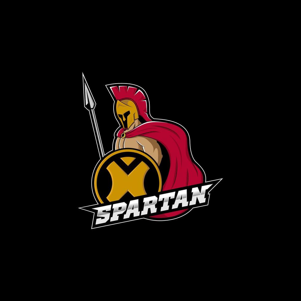 spartansk maskot-logotyp, esport-logotypdesign vektor