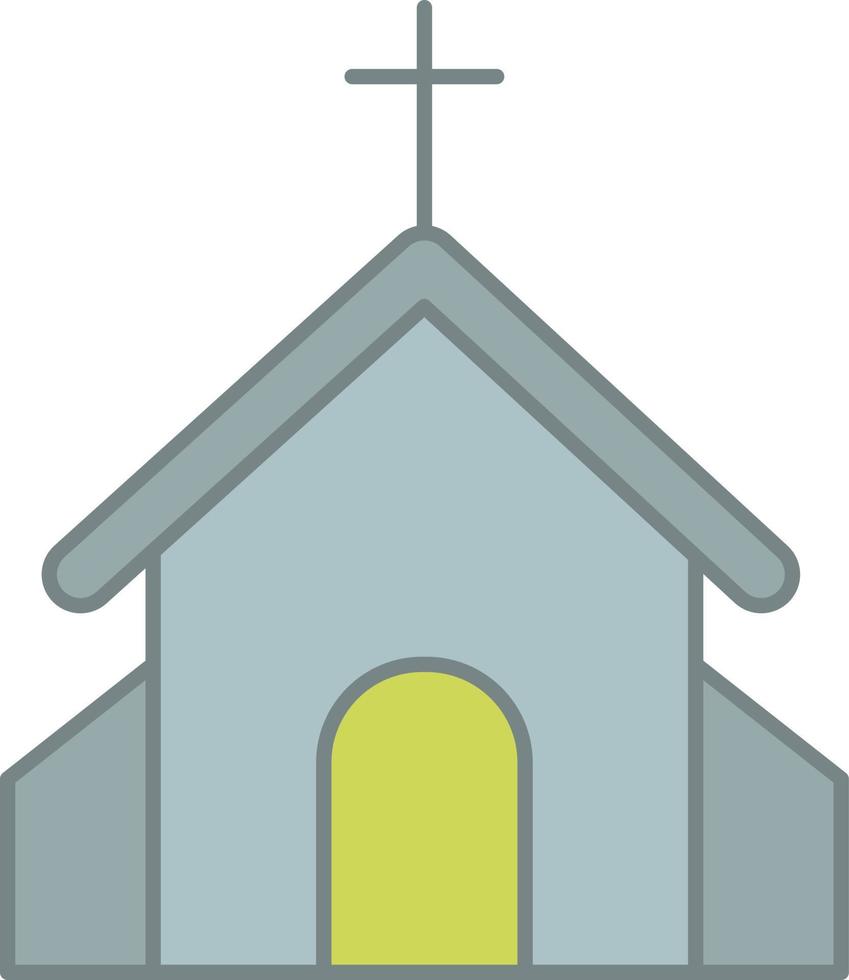 kyrkan kristen fylld disposition ikon vektor