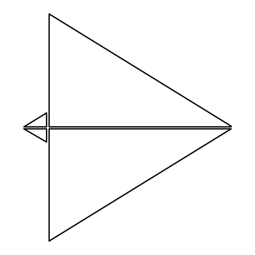 Papierflieger schwarzes Symbol. vektor