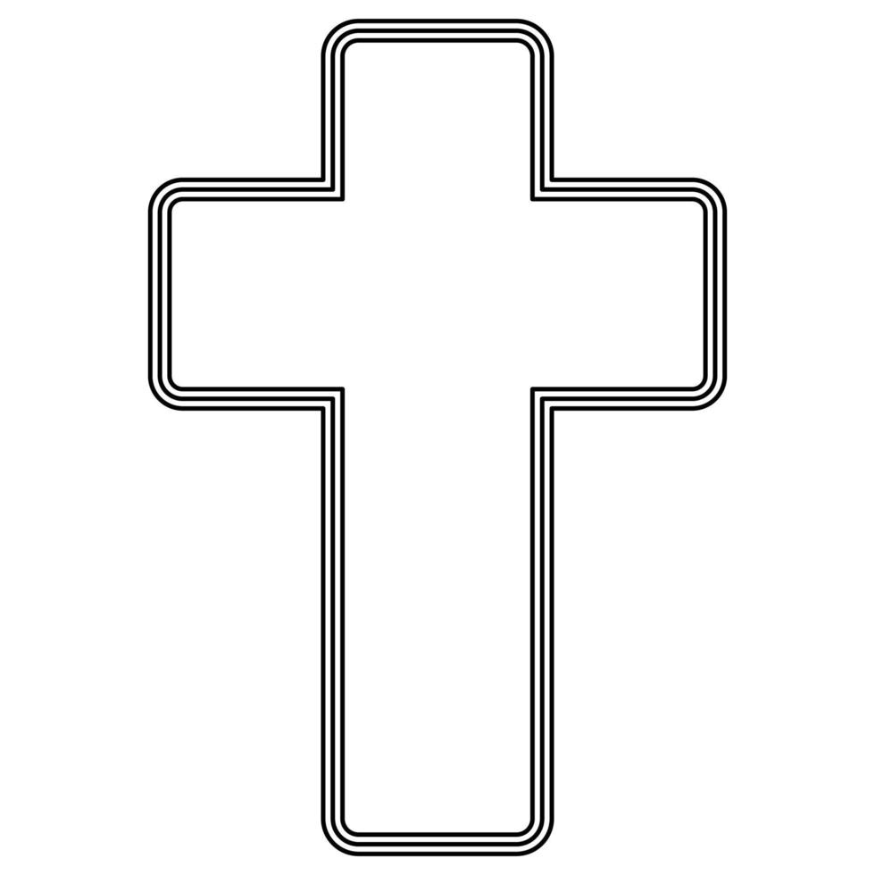 Kirche Kreuz Symbol Farbe schwarz Vector Illustration.