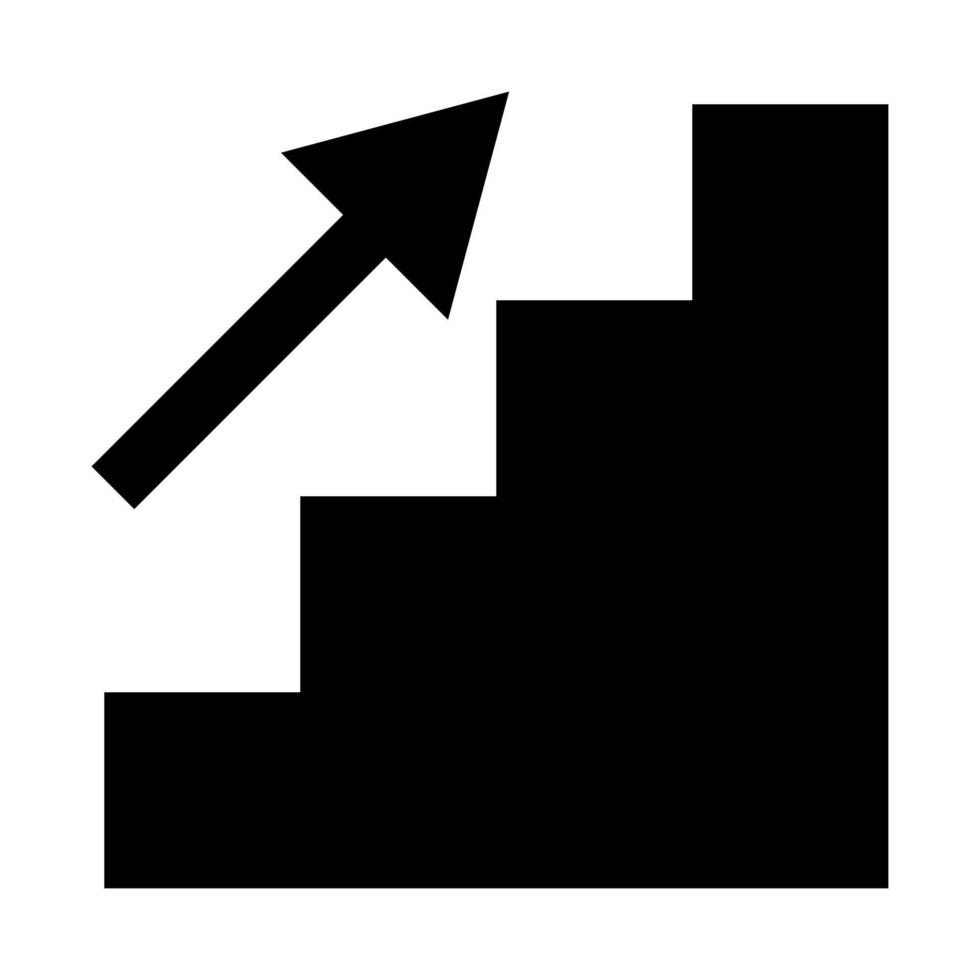 Treppe Wachstum Symbol Farbe schwarz Vektor Illustration Bild flachen Stil