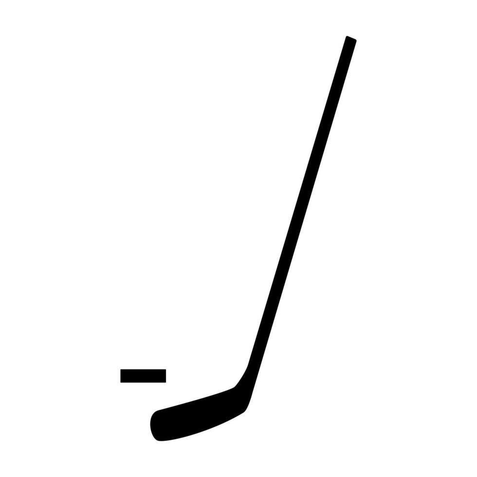 Hockeyschläger und Puck Symbol Farbe schwarz Vektor Illustration Bild flachen Stil