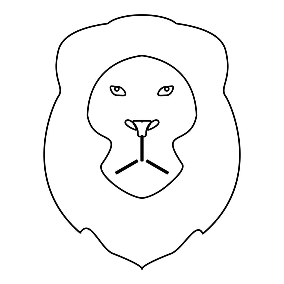 Löwenkopf das schwarze Farbsymbol. vektor