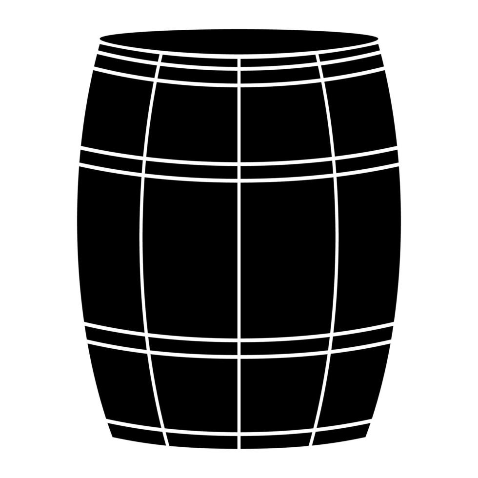 schwarzes symbol für wein- oder bierfässer. vektor