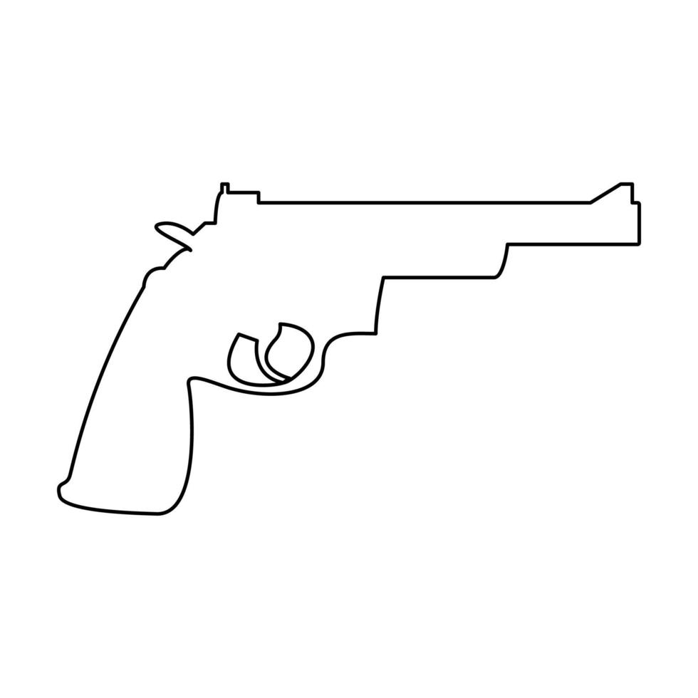 pistol revolver ikon svart färg vektorillustration. vektor