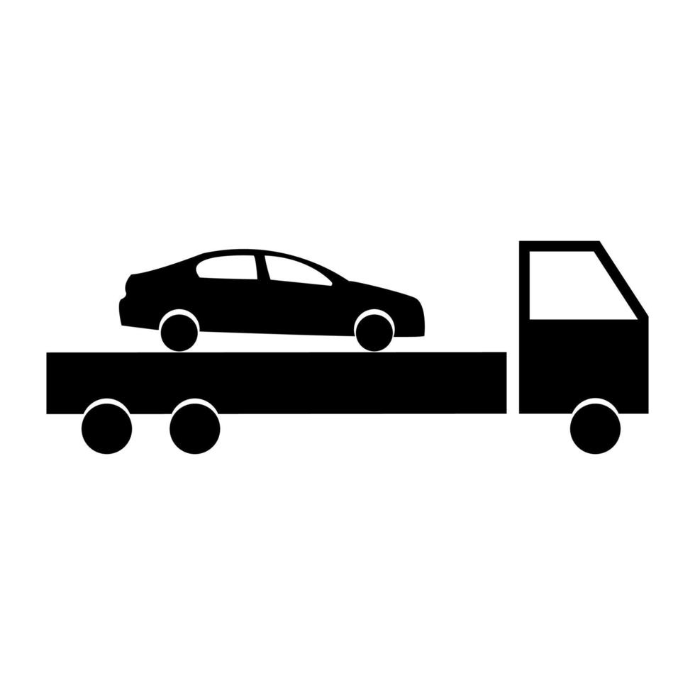 Auto-Service-Symbol Farbe schwarz Vektor Illustration Bild flachen Stil