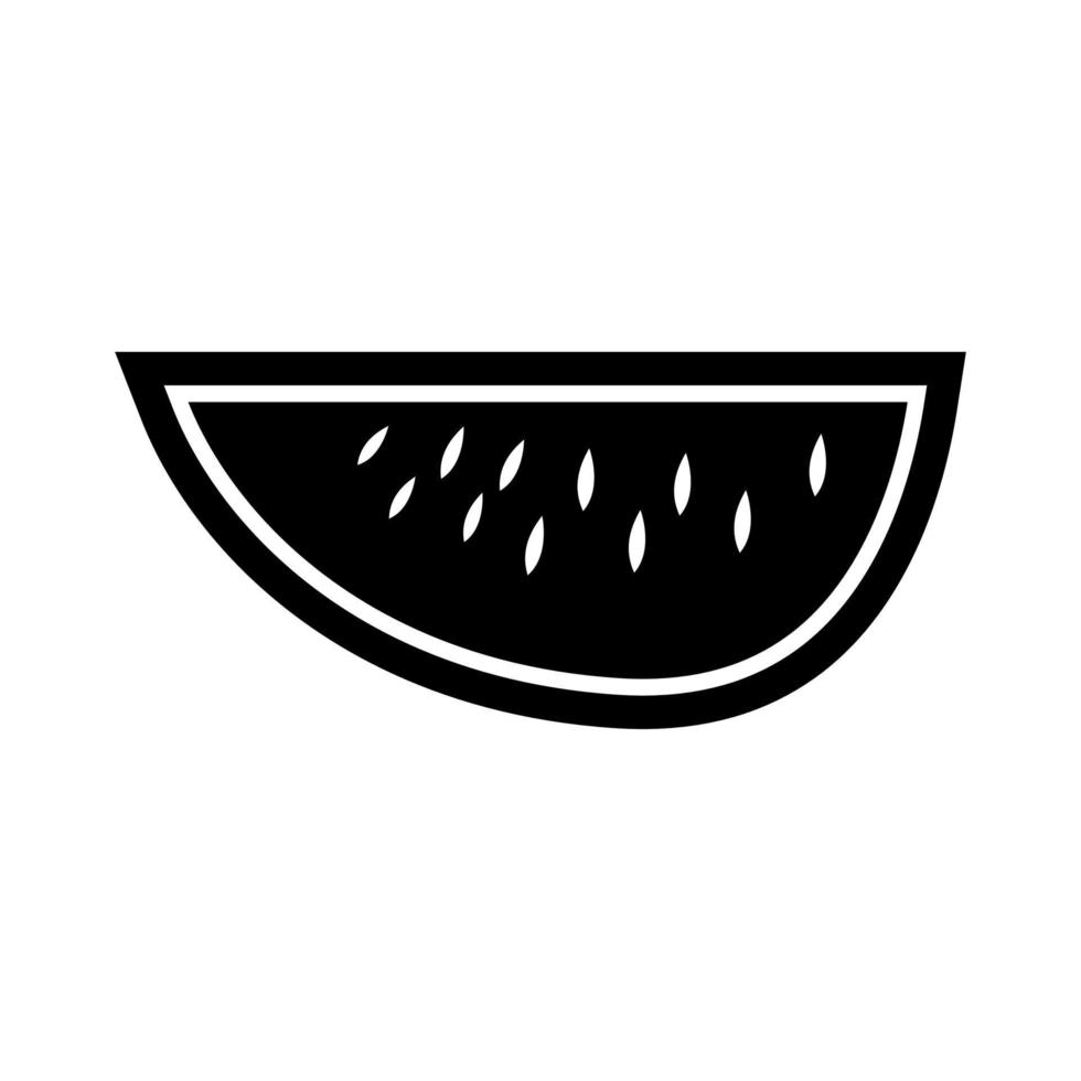 Schwarzes Symbol für Wassermelone. vektor