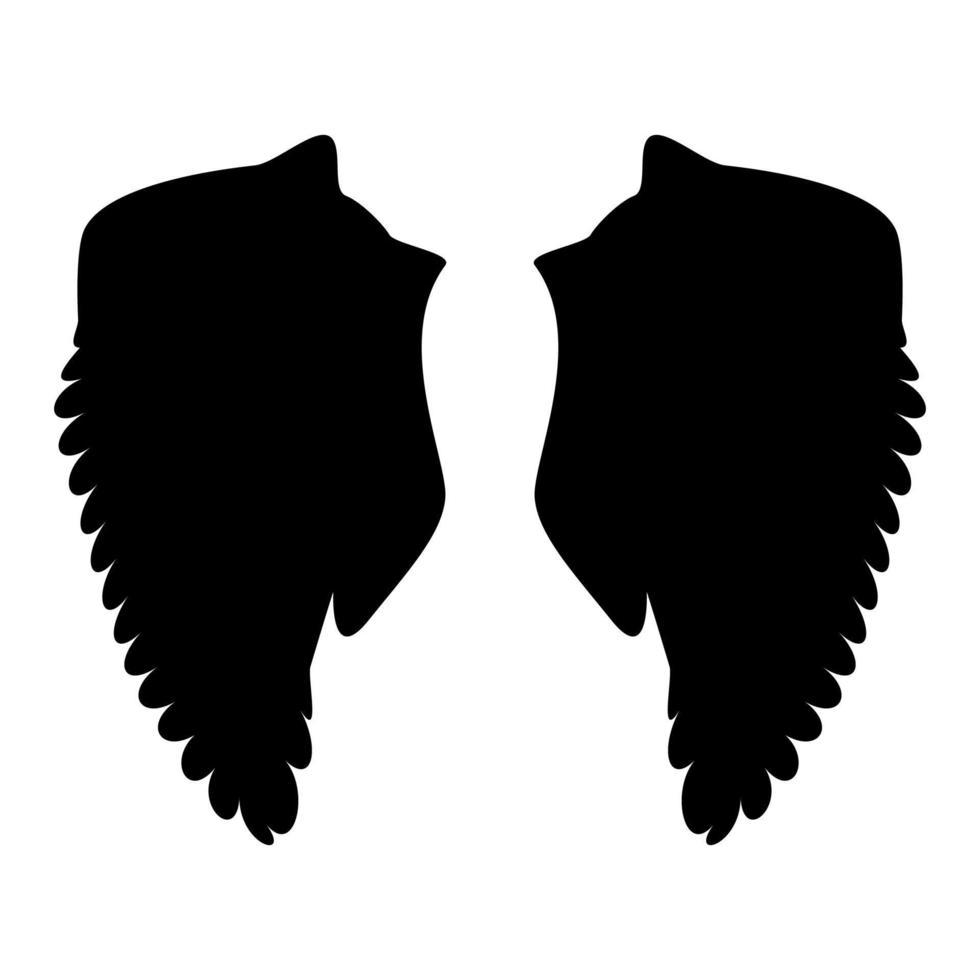 vinge ikonen svart färg vektor illustration bild platt stil