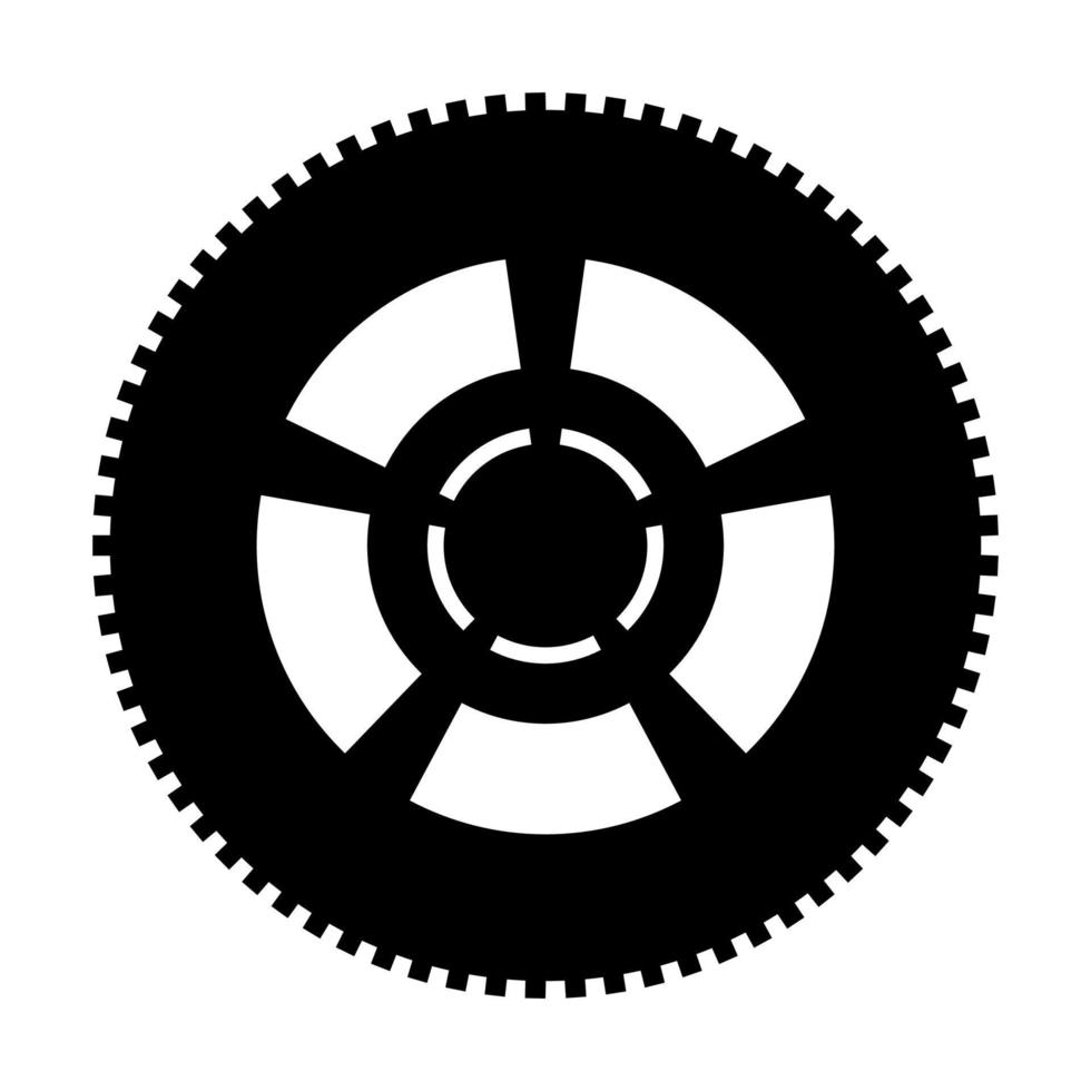 Auto Rad Symbol Farbe schwarz Vektor Illustration Bild flachen Stil
