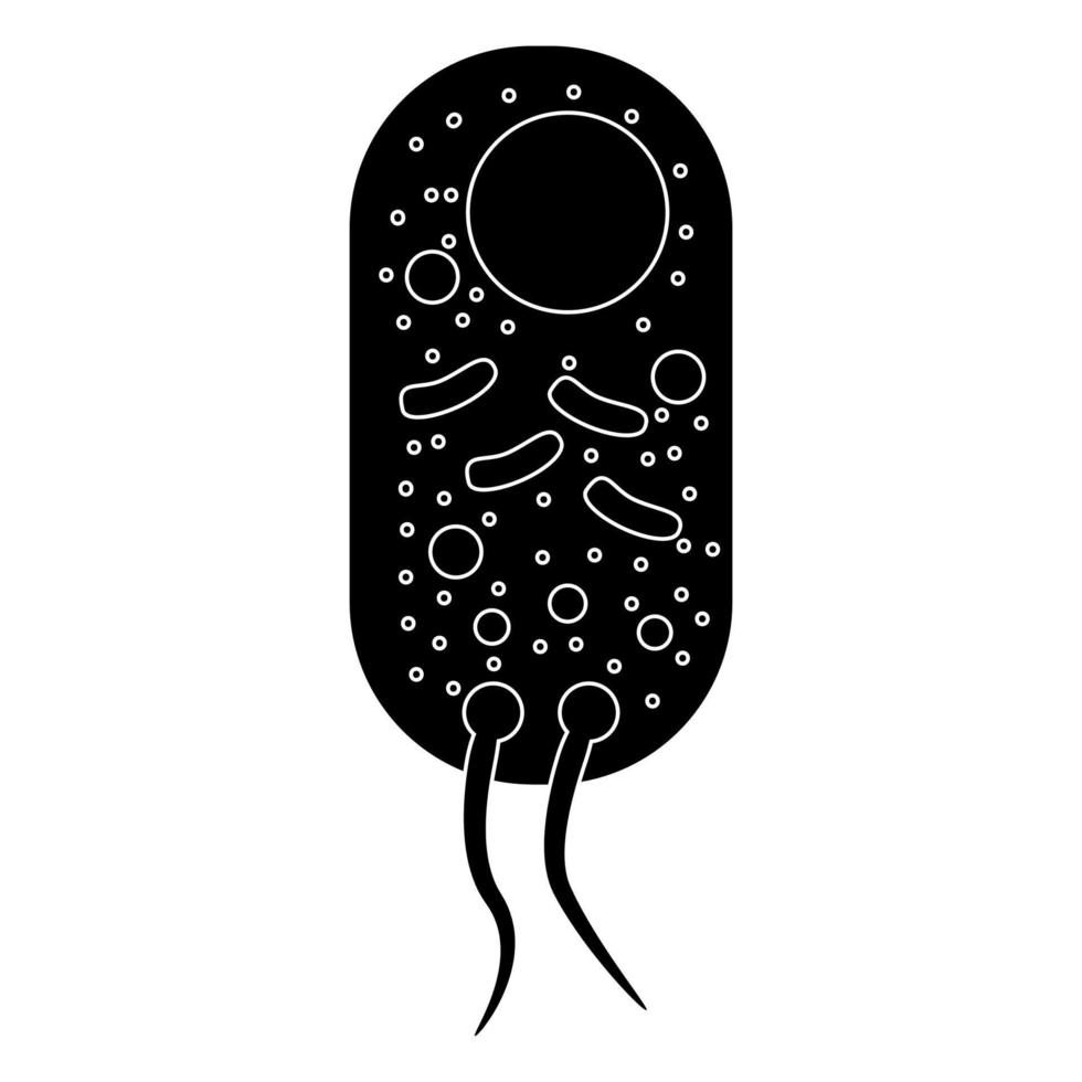 bakterier svart färg vektor