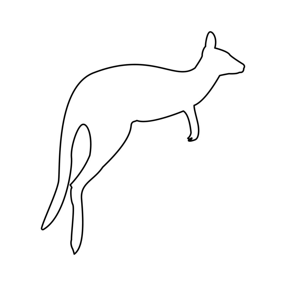 känguru ikon svart färg vektorillustration. vektor