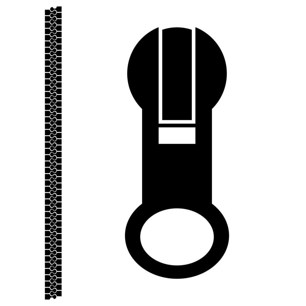 dragkedja ikon svart färg vektor illustration bild platt stil