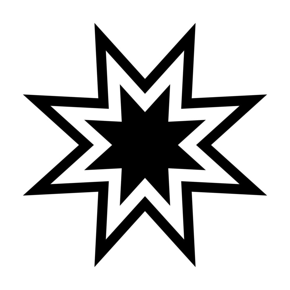trendige Retro-Stern-Symbol schwarz Farbe Vektor Illustration Bild flachen Stil