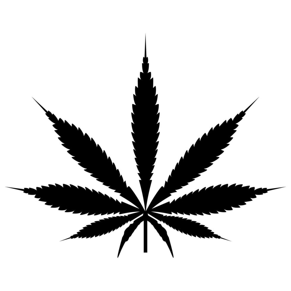 Schwarzes Symbol für Cannabis-Marihuana-Blätter. vektor