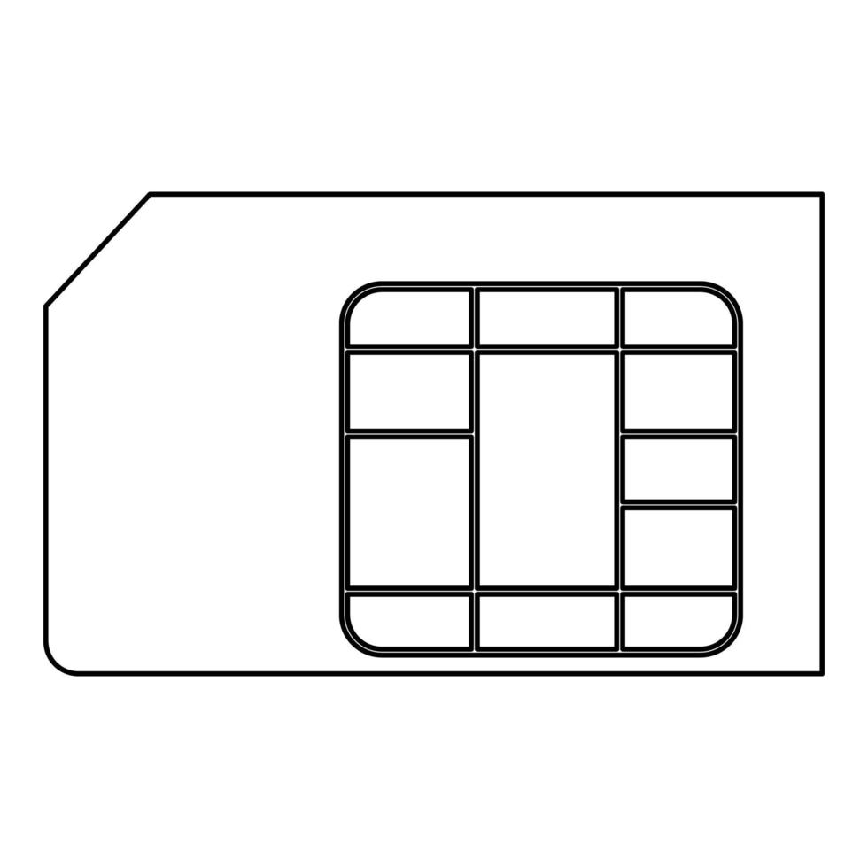 sim-karte das schwarze farbsymbol. vektor