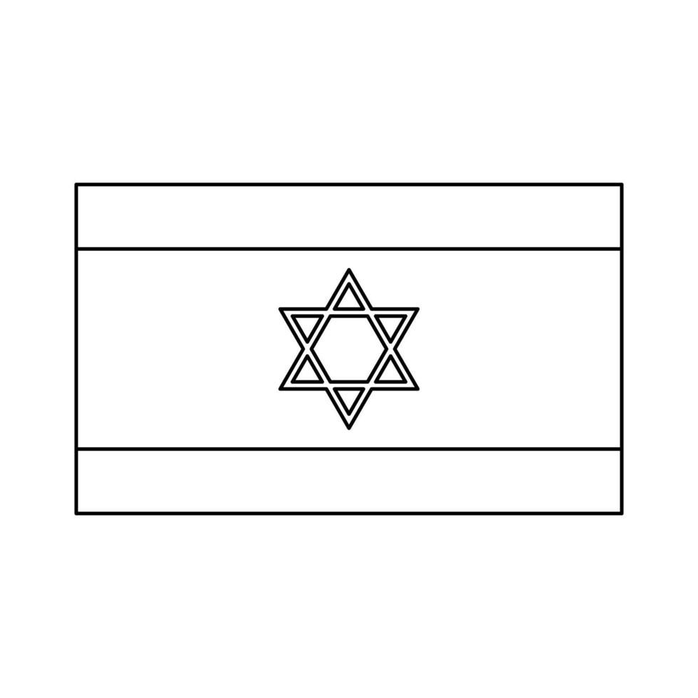 Flagge Israels schwarzes Farbsymbol. vektor