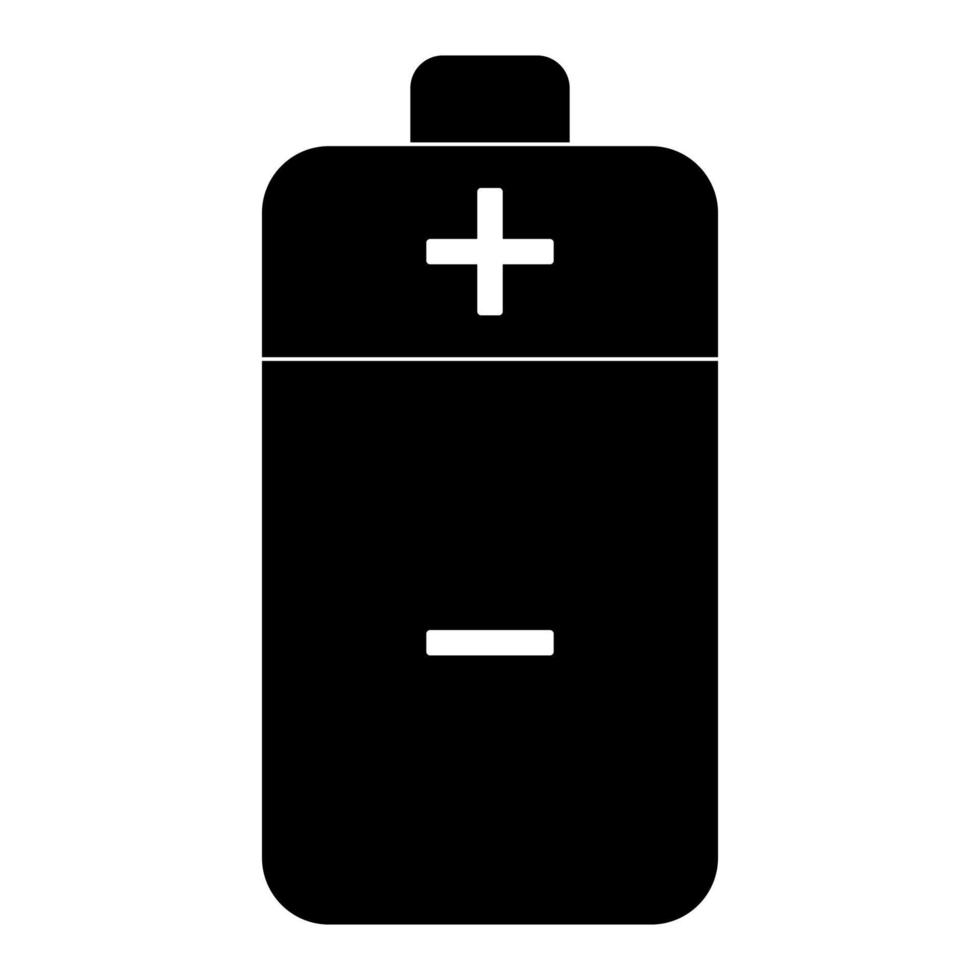 batteriikon svart färg vektor illustration bild platt stil