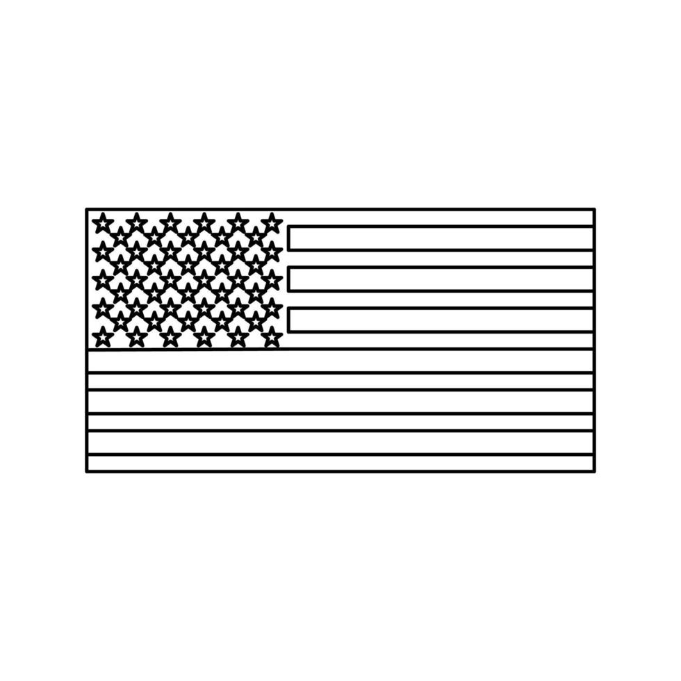 schwarzes Farbsymbol der amerikanischen Flagge. vektor