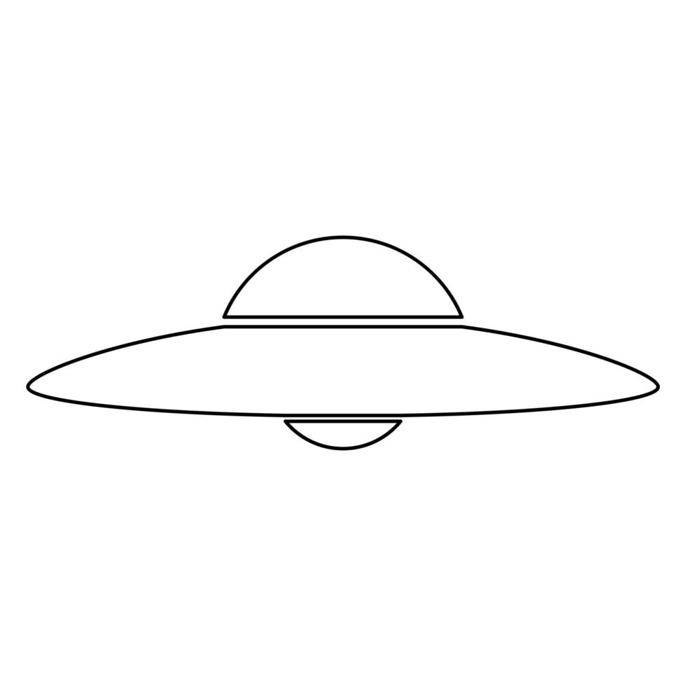 UFO. fliegende Untertasse Symbol Farbe schwarz Vector Illustration.