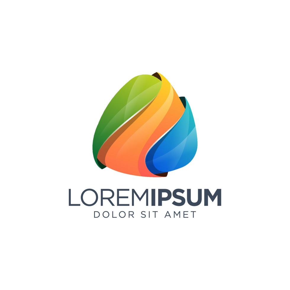 Farbverlauf-Medien-Logo-Design vektor