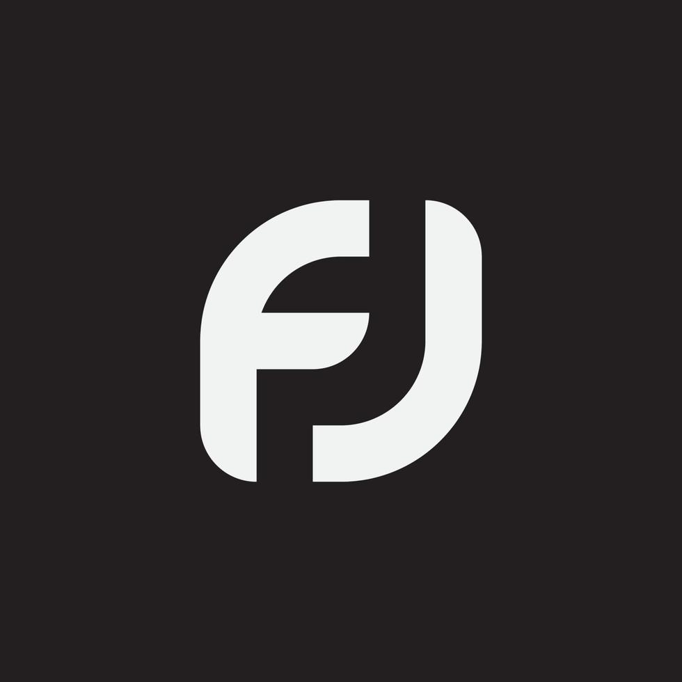 första bokstaven fj monogram logotypdesign. vektor