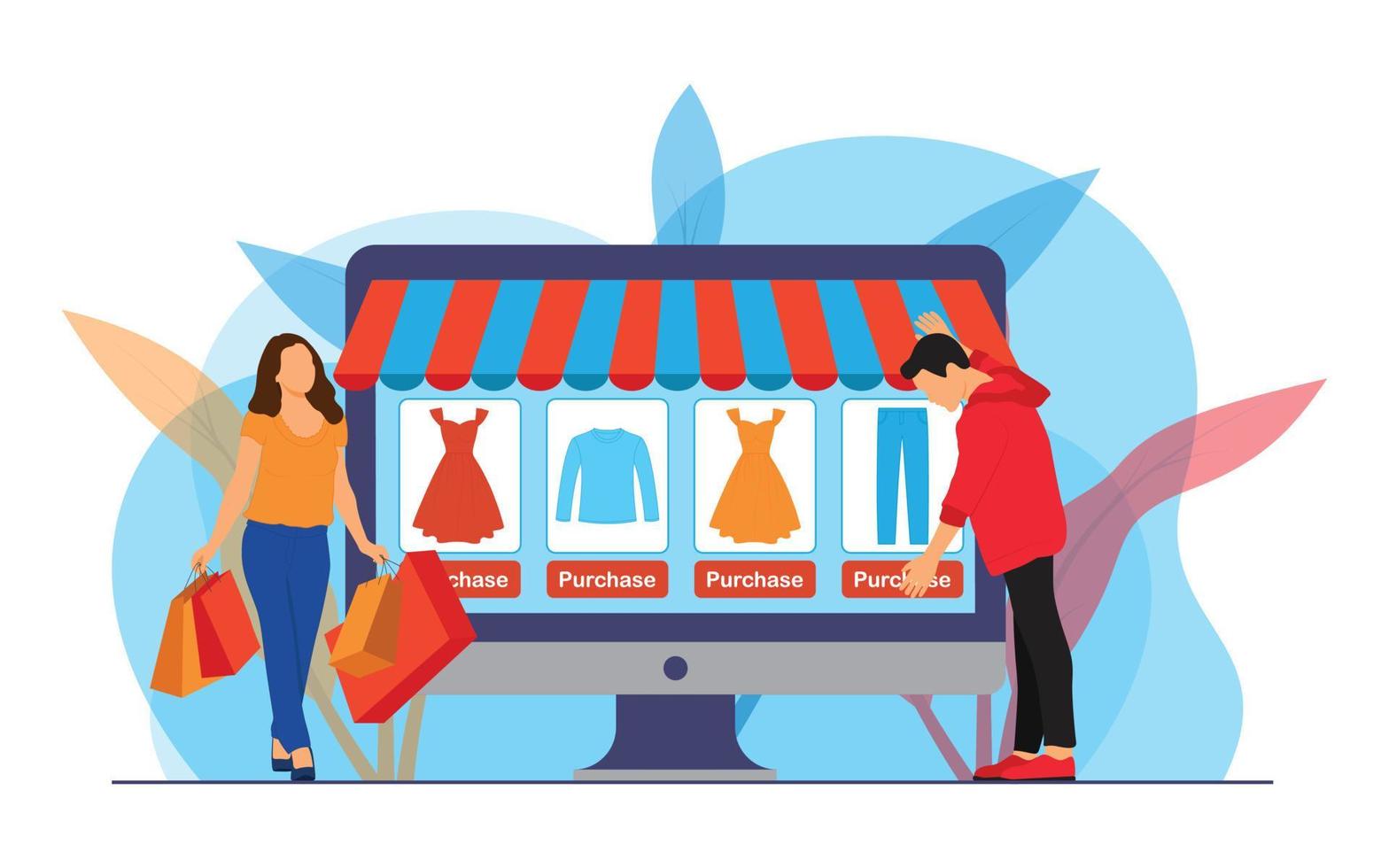 online shopping koncept illustration vektor