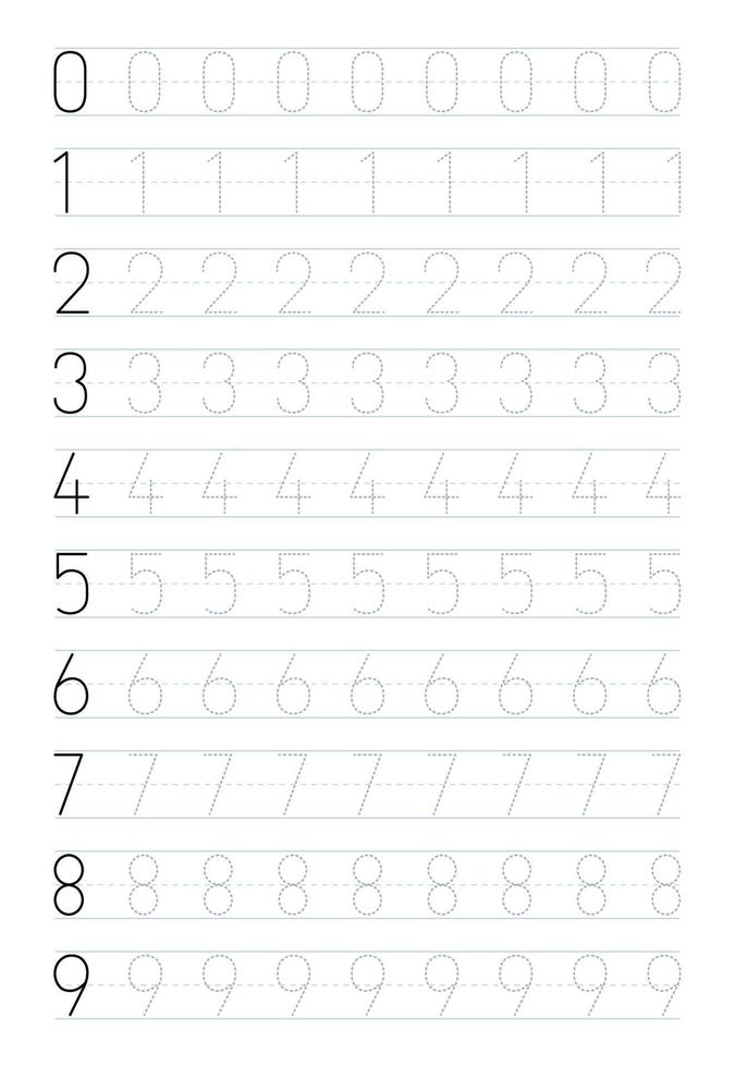 nummerspårningsblad för förskolan vektor