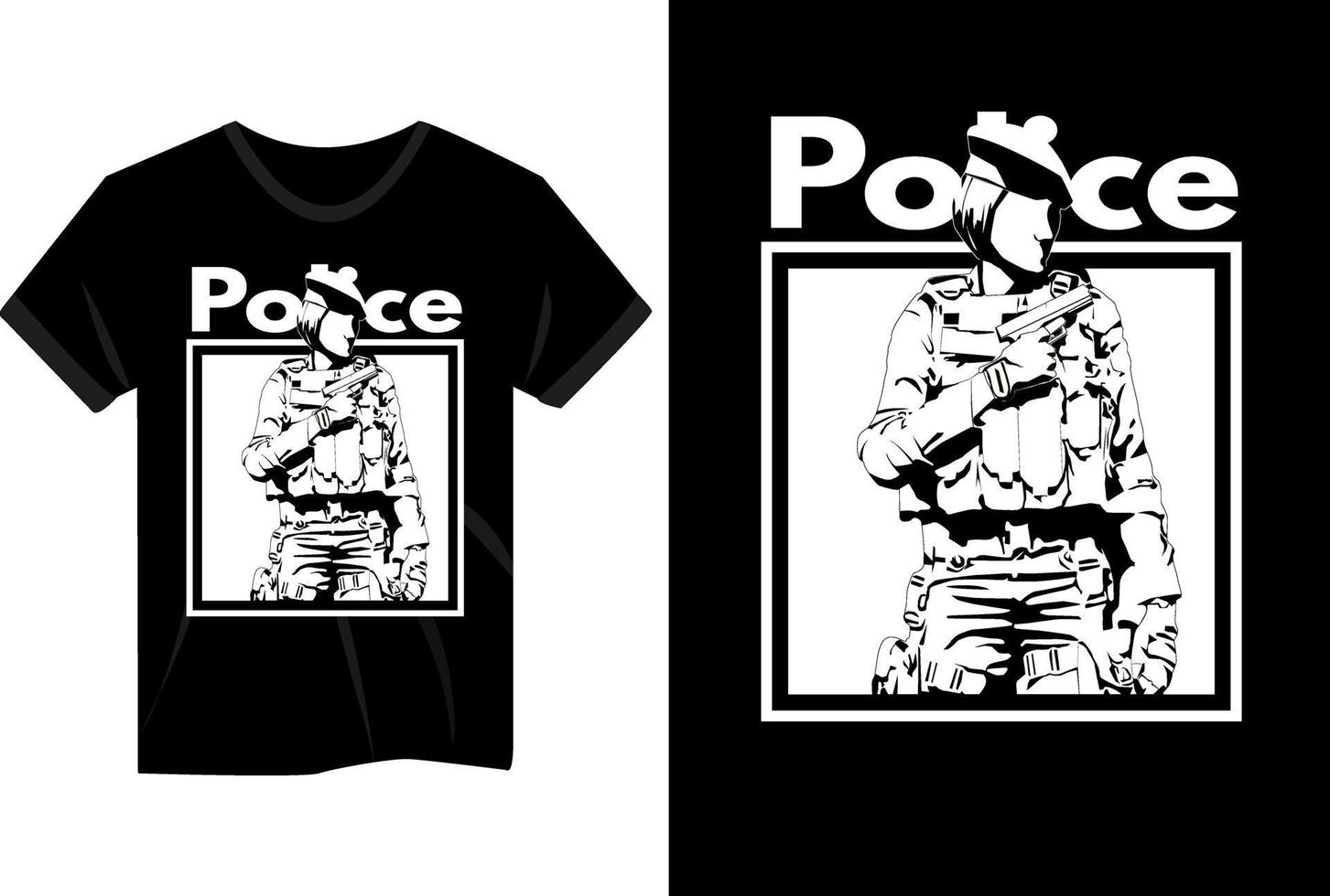 poliskvinna vintage t-shirt design vektor