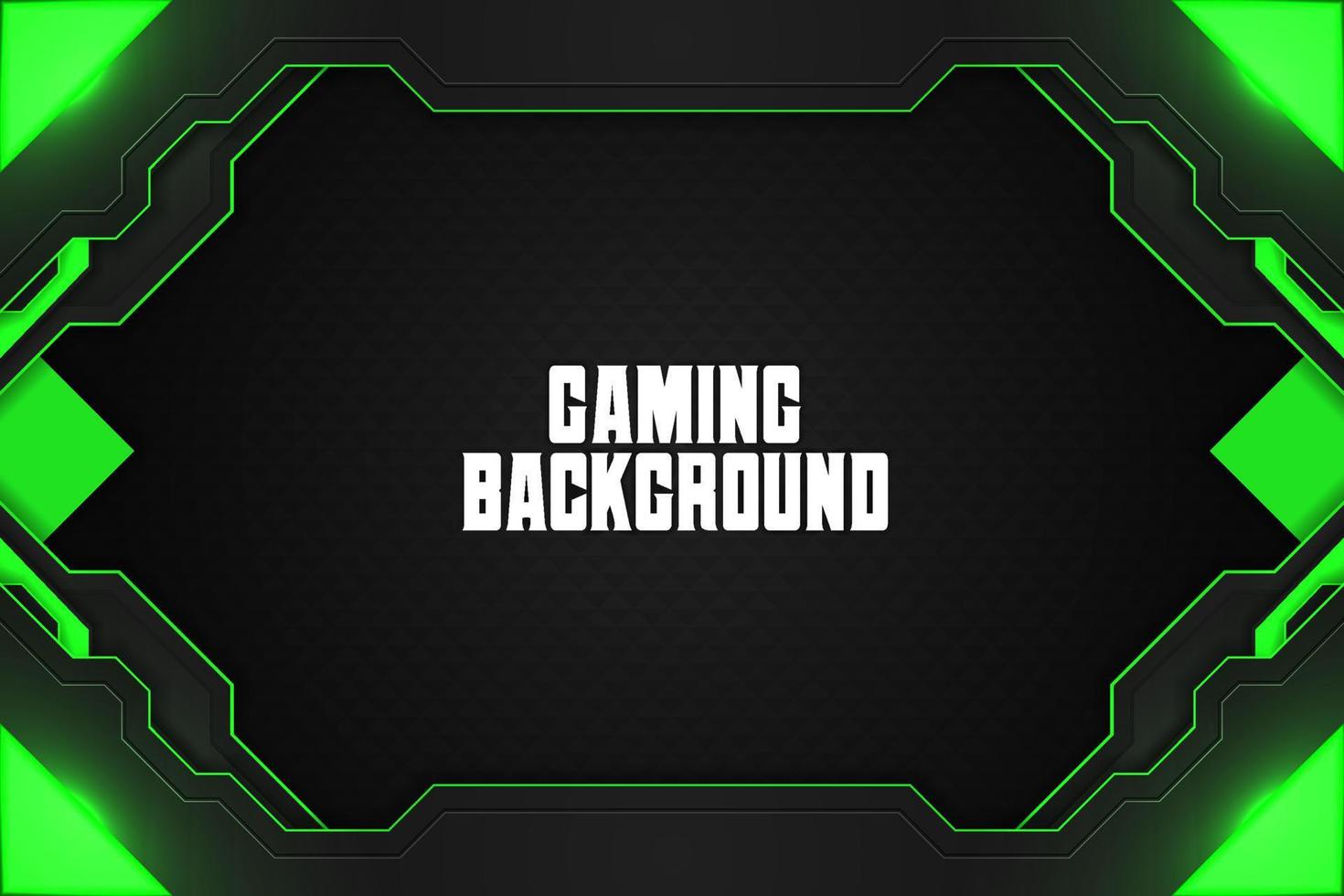 Gaming-Hintergrund schwarz und grün mit Element vektor