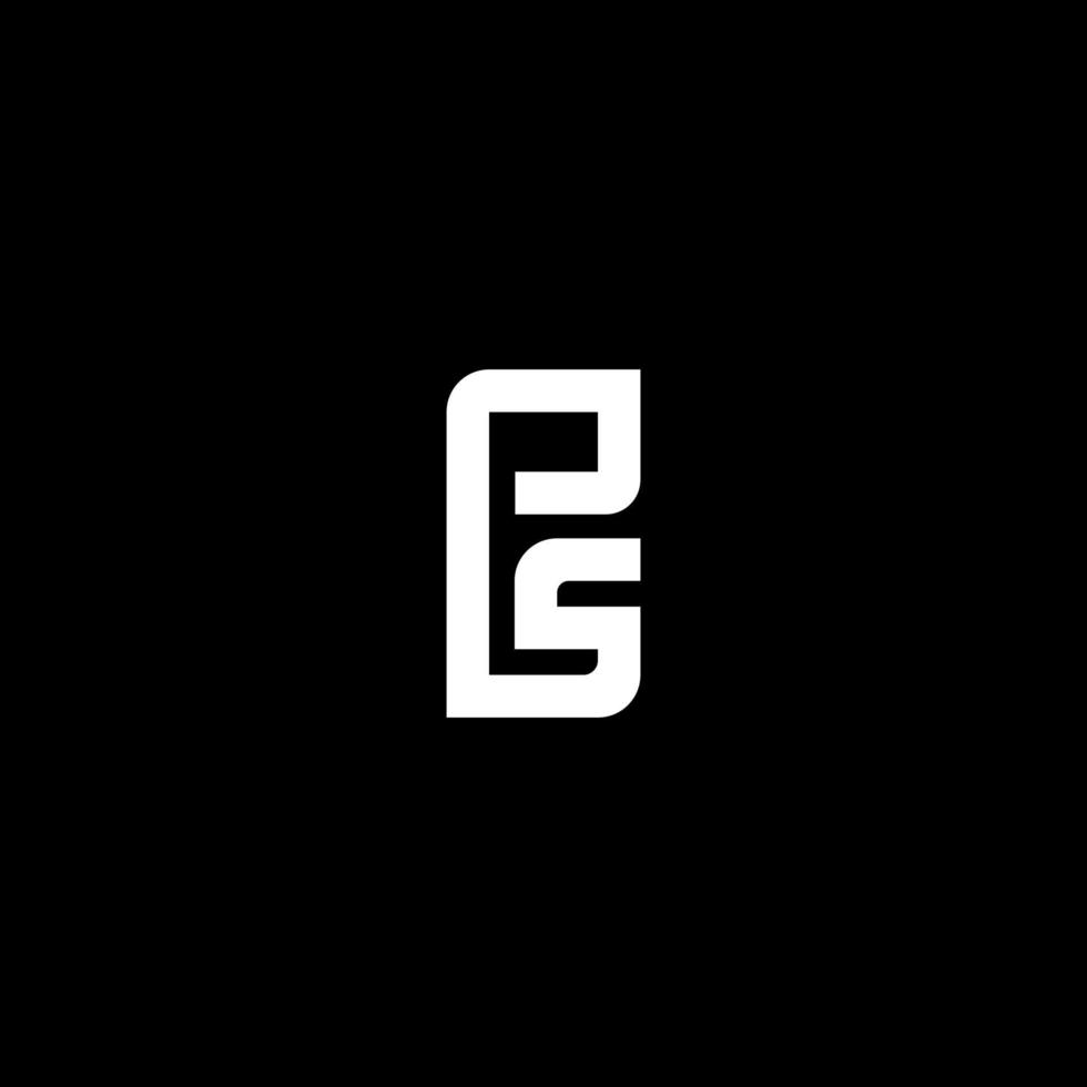 minimalistiska initiala bokstäver ps monogram vektor logotyp mall