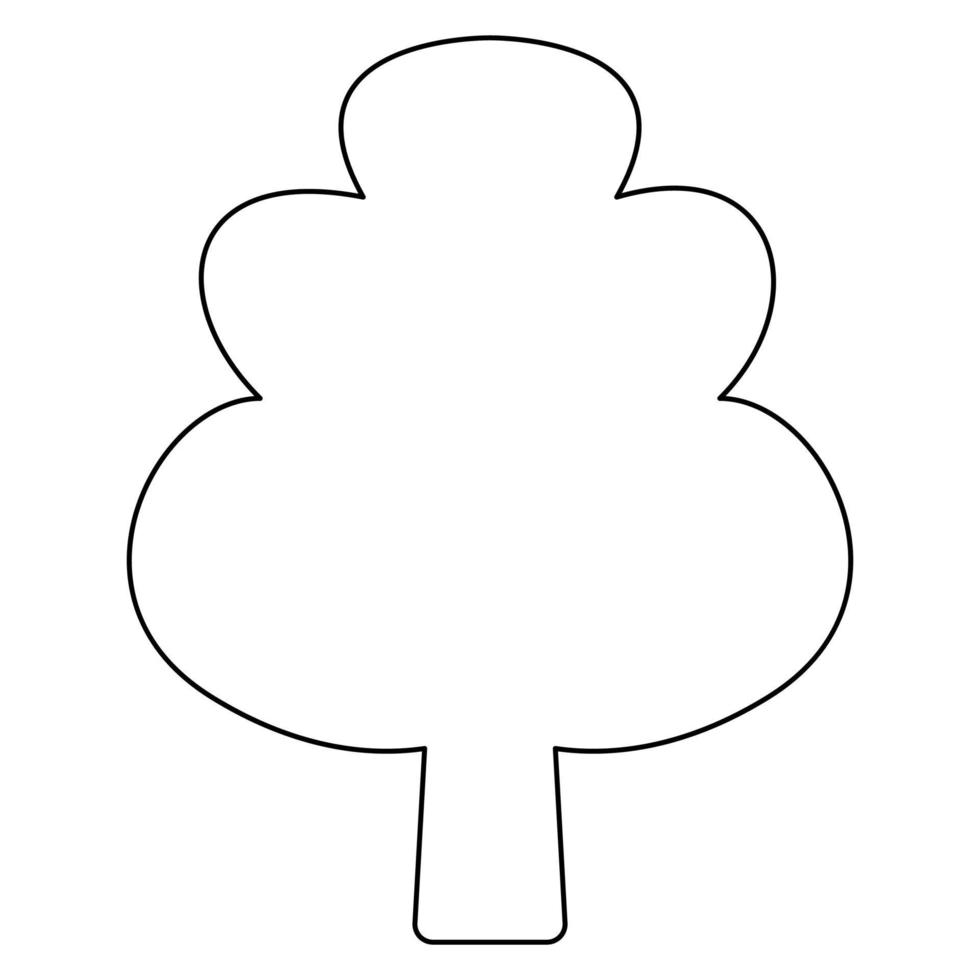 Baum Kontur Umrisslinie Symbol Farbe schwarz Vektor Illustration Bild dünn flach Stil