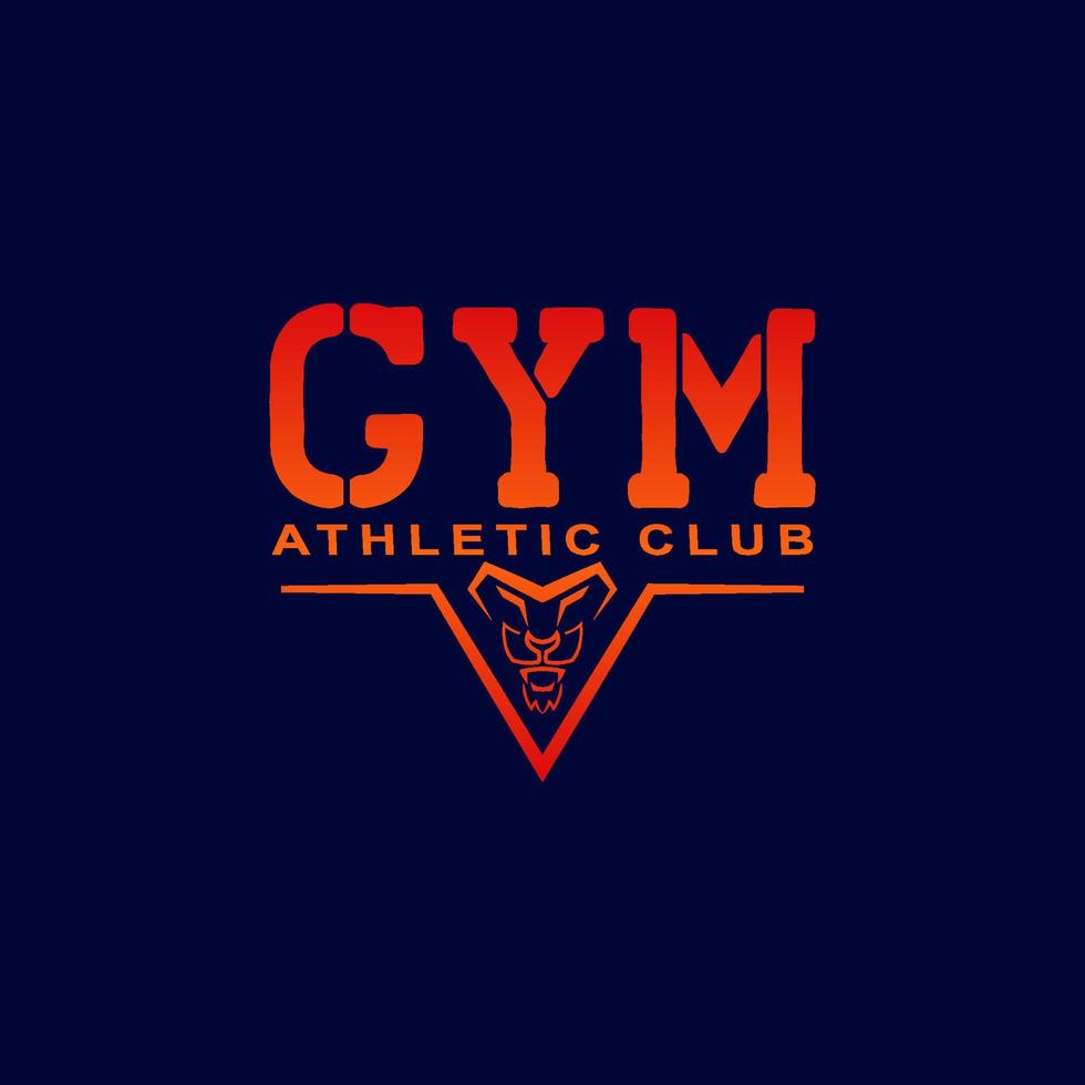Vektor-Logo-Vorlage für Fitnessstudio oder Fitness mit einem Tigergesicht. Vektor-Illustration vektor