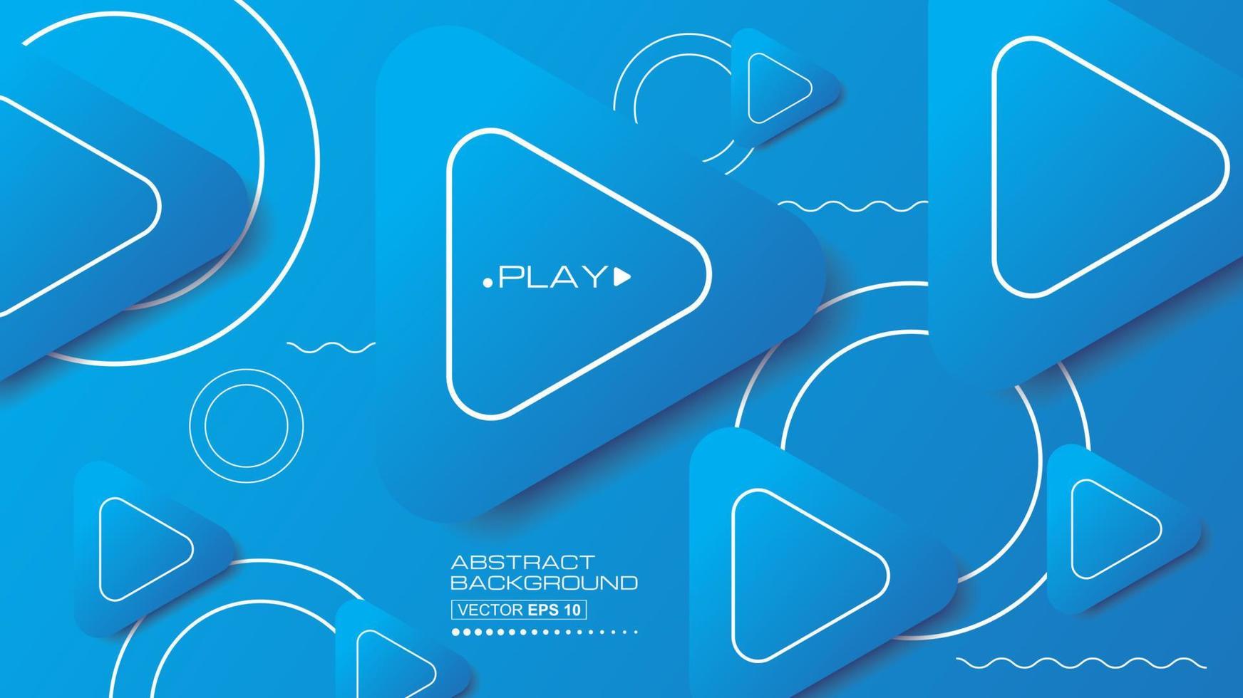 abstrakter Hintergrund modern mit Play-Button-Symbol futuristische Grafik. blaue hintergrundkreislinien. Vektor abstrakte Hintergrundillustration.