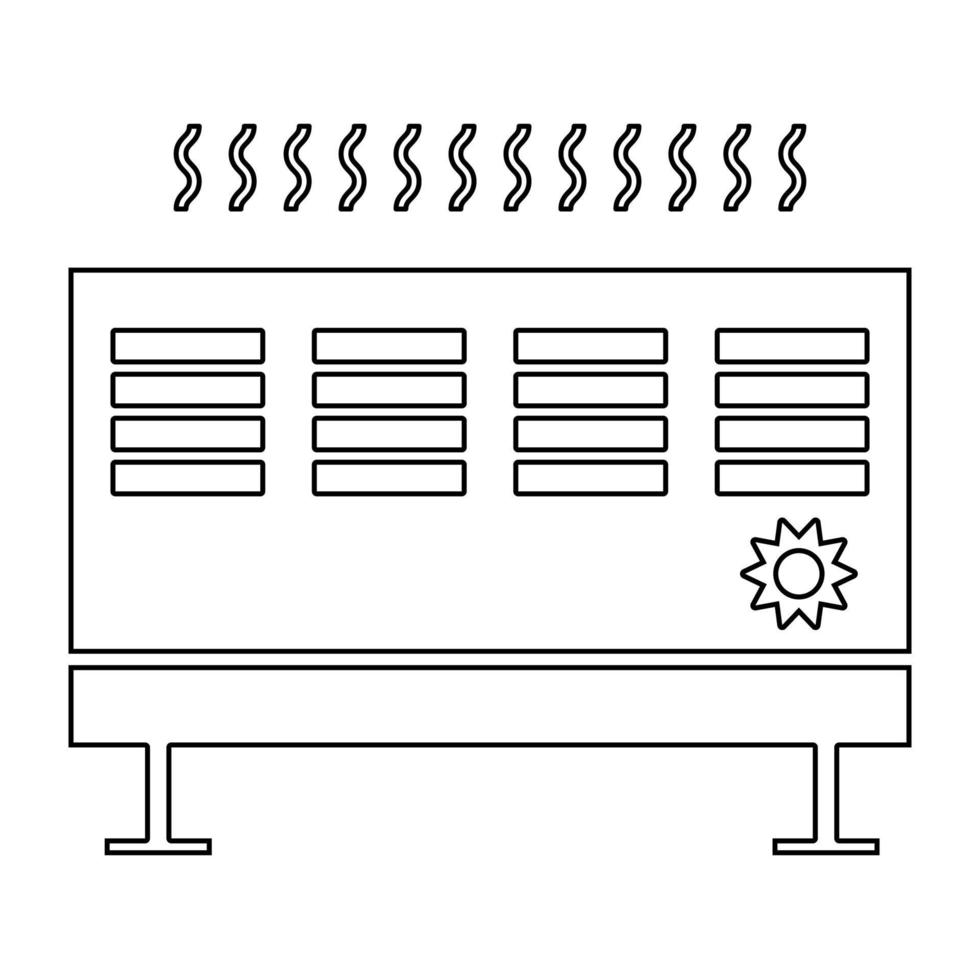 värme kontur kontur kontur linje ikon svart färg vektor illustration bild tunn platt stil