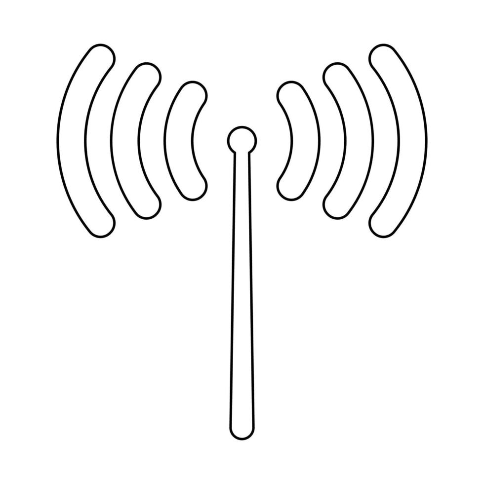 Radiosignal Kontur Umrisslinie Symbol Farbe schwarz Vektor Illustration Bild dünn flachen Stil