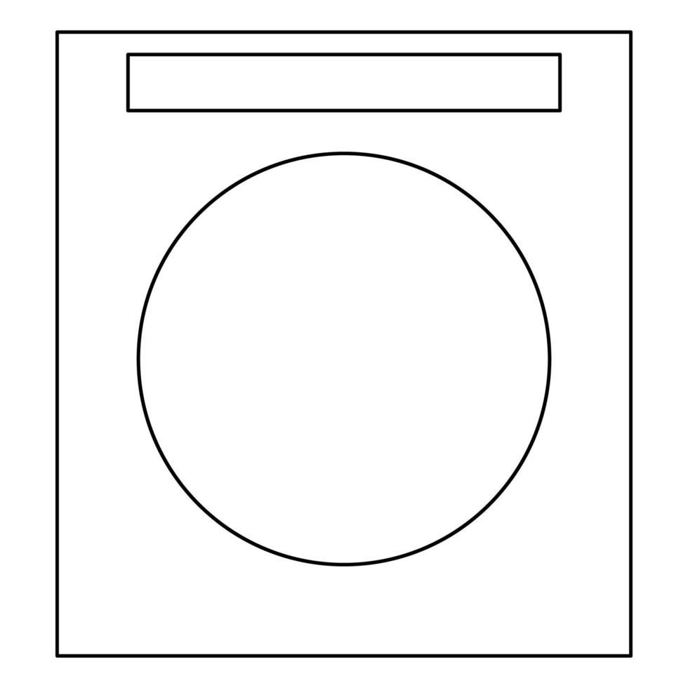 tvättmaskin kontur kontur linje ikon svart färg vektor illustration bild tunn platt stil